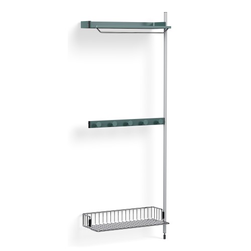 Pier System 1040 – PS Blue Shelves + Chromed Wire Shelf + Anodised Aluminium Profiles - HAY