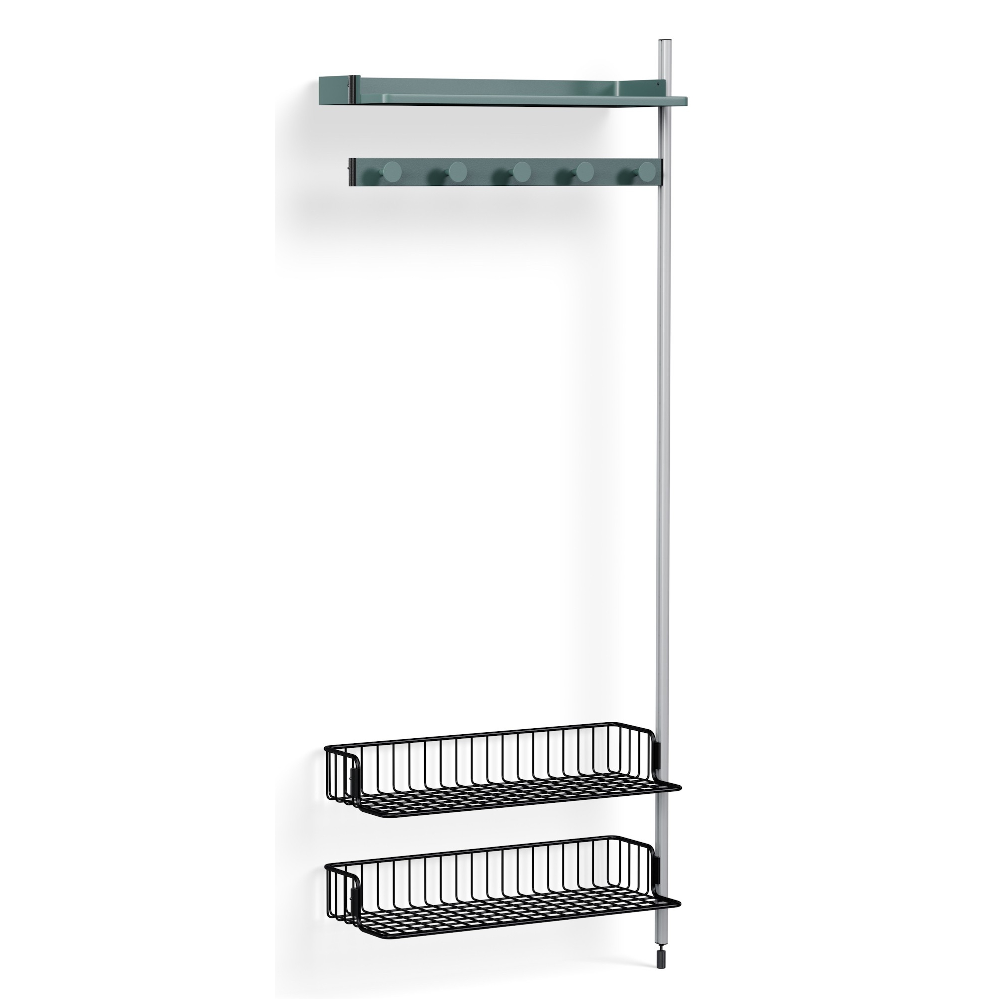 Pier System 1050 – PS Blue Shelves + Anthracite Wire Shelves + Anodised Aluminium Profiles - HAY