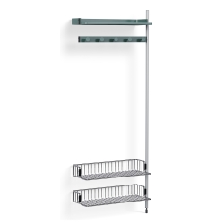 Pier System 1050 – PS Blue Shelves + Chromed Wire Shelves + Anodised Aluminium Profiles - HAY