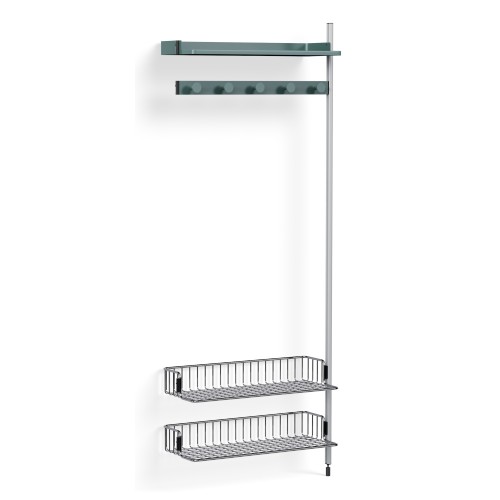 Pier System 1050 – PS Blue Shelves + Chromed Wire Shelves + Anodised Aluminium Profiles - HAY