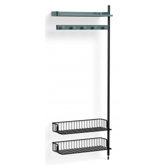 Pier System 1050 – PS Blue Shelves + Anthracite Wire Shelves + Black Anodised Aluminium Profiles