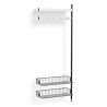 Pier System 1050 – PS White Shelves + Chromed Wire Shelves + Black Anodised Aluminium Profiles - HAY