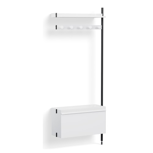 Pier System 1060 – PS White Shelves + Black Anodised Aluminium Profiles - HAY