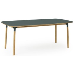 linoléum vert/chêne - 95x200cm - table Form - Normann Copenhagen