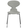 Ant Chair – white coloured ash shell  + fabric Hallingdal 110  + chrome legs - Fritz Hansen