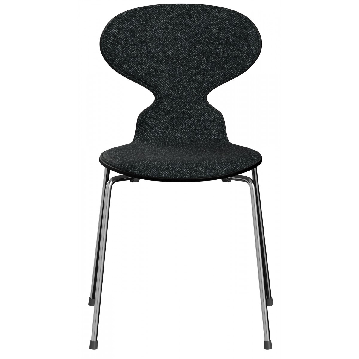 Ant Chair – Black coloured ash shell + fabric Vanir 193 + chrome legs