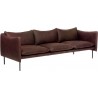 Tiki 3-seater sofa – Vintage Dark Chocolate leather + Black base