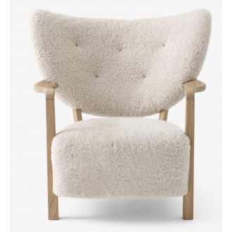 WULFF - Armchair + Footstool - oiled oak - sheepskin moonlight 17mm -  OFFER