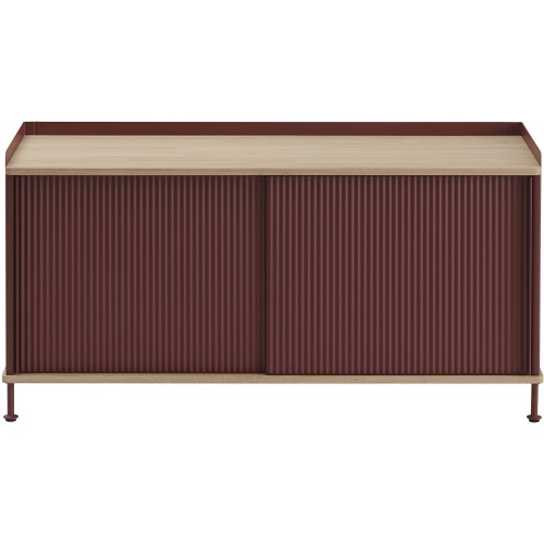 oak/deep red - horizontal Enfold sideboard – W124 x D45 xH63cm - Muuto