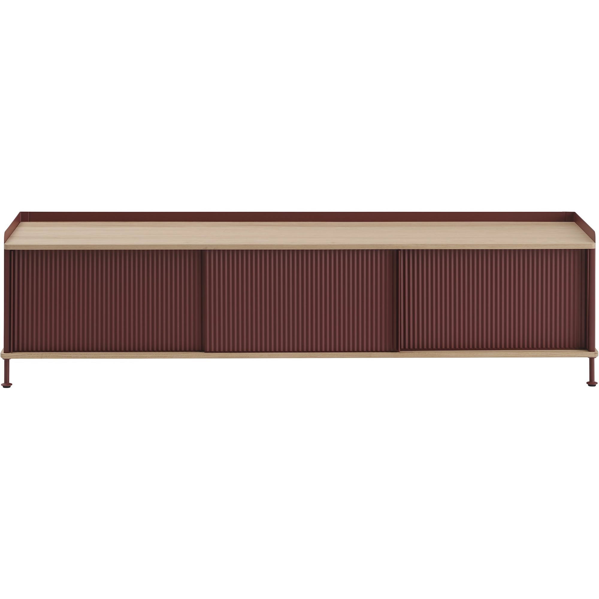 chêne/deep red - buffet horizontal Enfold – L186 x P45 xH48cm - Muuto