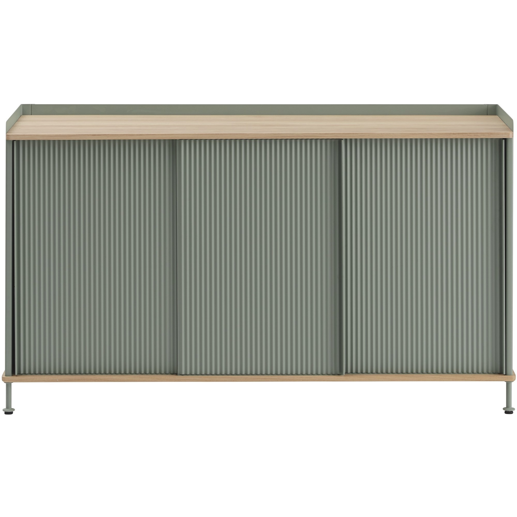 oak/dusty green - vertical Enfold sideboard – W148 x D45 x H85cm - Muuto