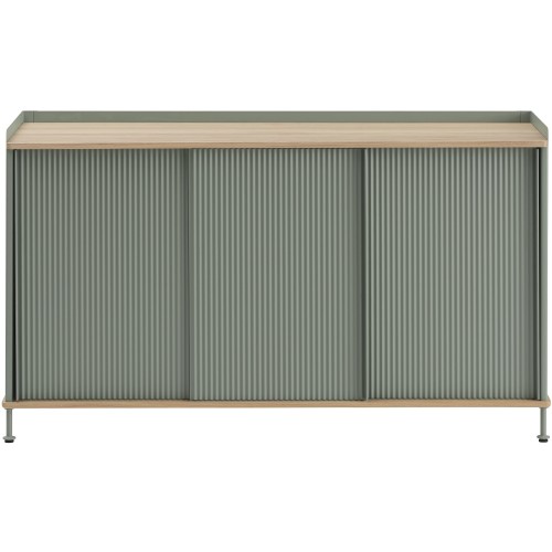 chêne/dusty green - buffet vertical Enfold – L148 x P45 x H85cm - Muuto