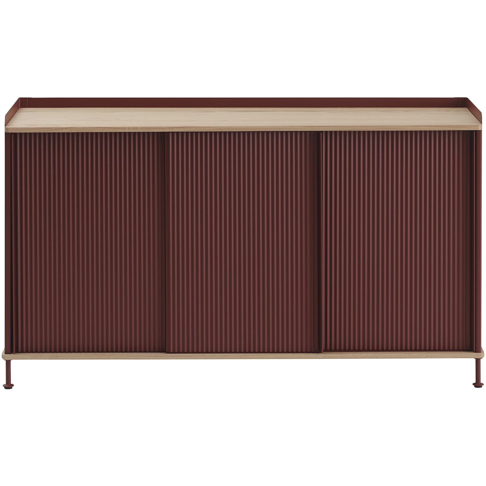 chêne/deep red - buffet vertical Enfold – L148 x P45 x H85cm - Muuto