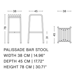 tabouret de bar - Palissade Iron red - HAY