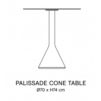 Ø70 cm cone table - Palissade Iron red