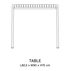 table 82,5 x 90 cm - Palissade Iron red - HAY