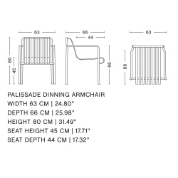 Dining armchair - Palissade Iron red - HAY