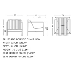 Lounge chair low - Palissade Iron red - HAY