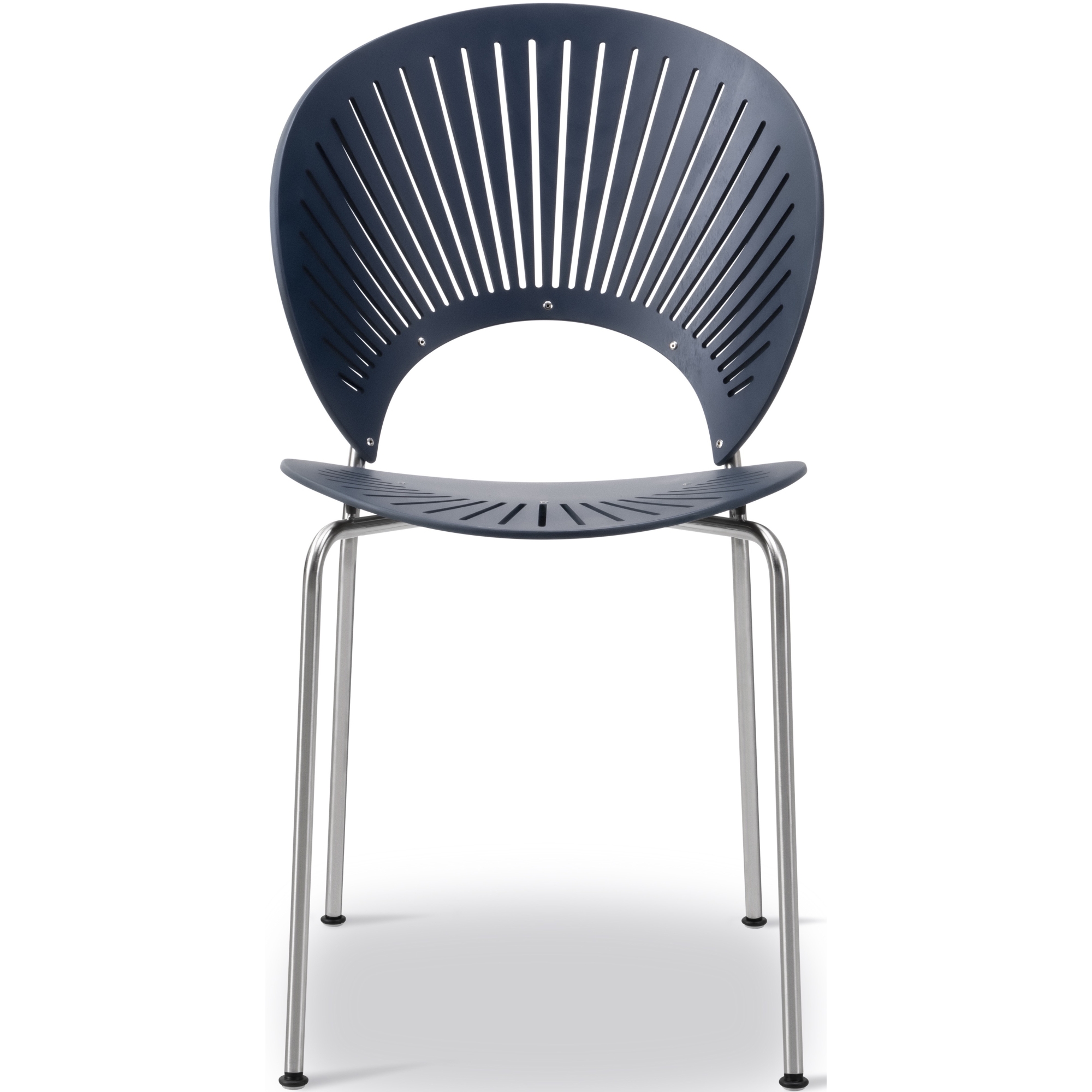 nordic blue lacquered beech / chrome legs – Trinidad chair 3398 - Fredericia