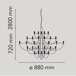 suspension 2097/30 – noir mat - Flos