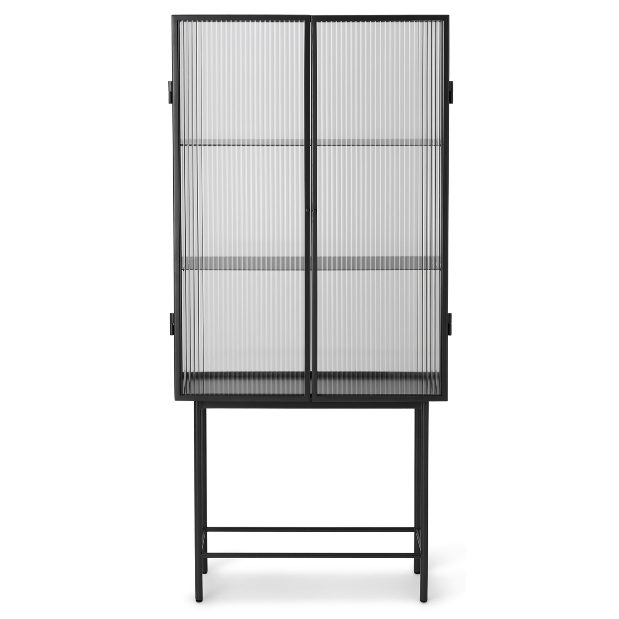 Meuble vitrine Haze - noir - verre strié - Ferm Living