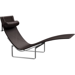 Chaise longue PK24 – Cuir Grace Dark brown - Fritz Hansen