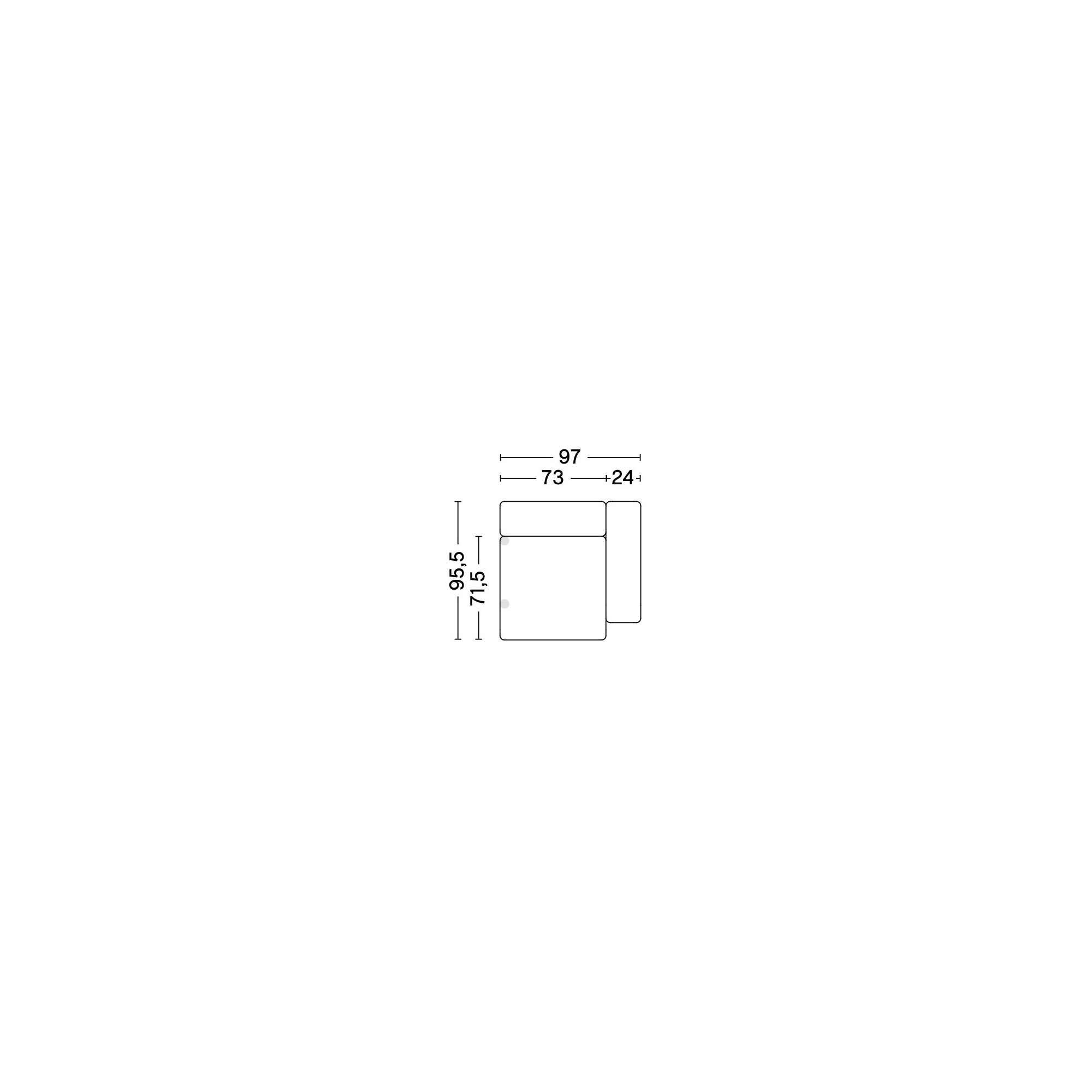 1065 - Mags Low Armrest - canapé modulable HAY - HAY