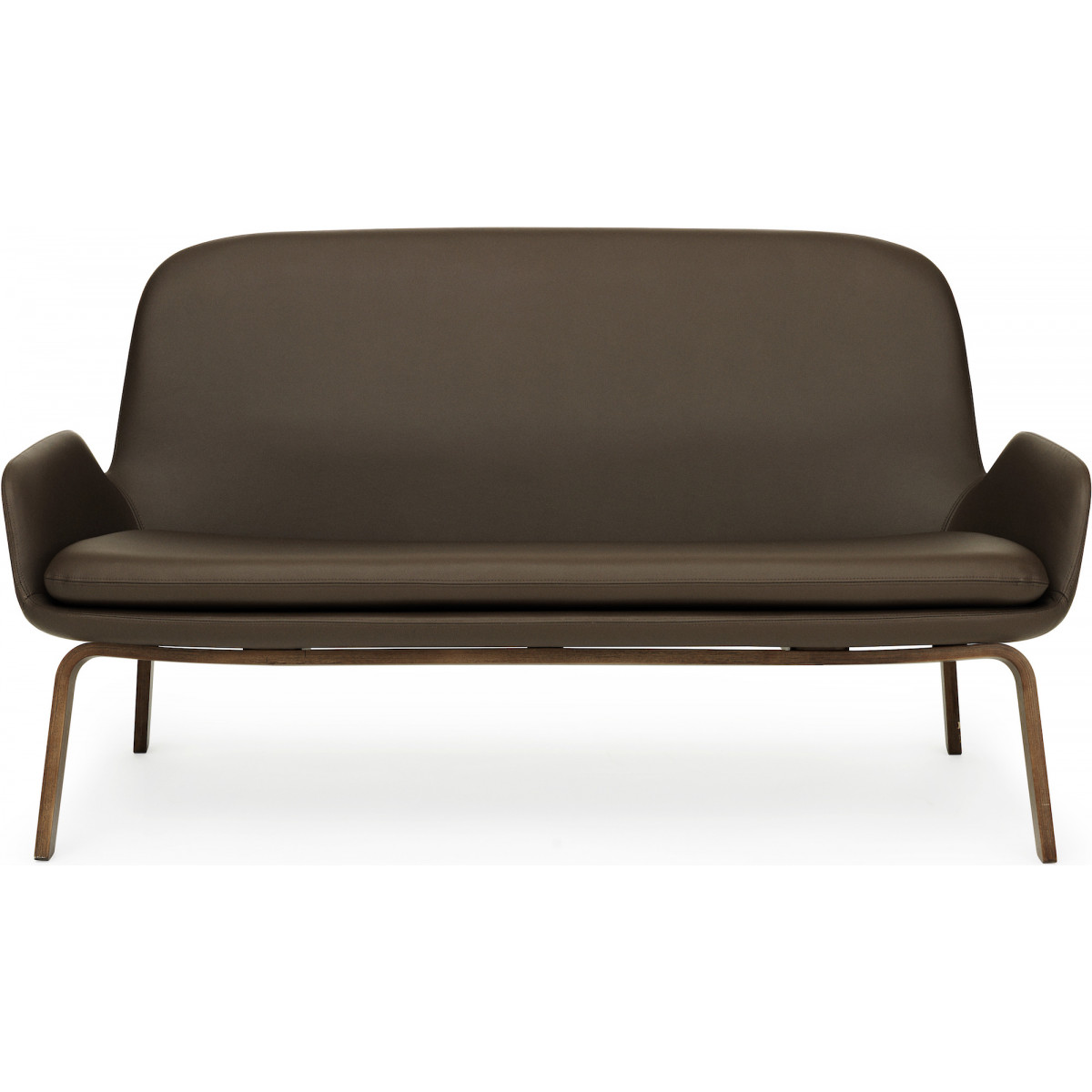 Era sofa – Ultra Chocolate leather + walnut base