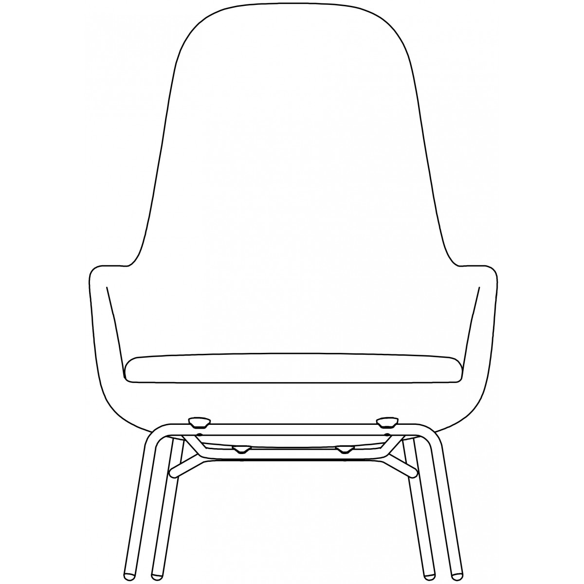 Era lounge chair, high back metal base