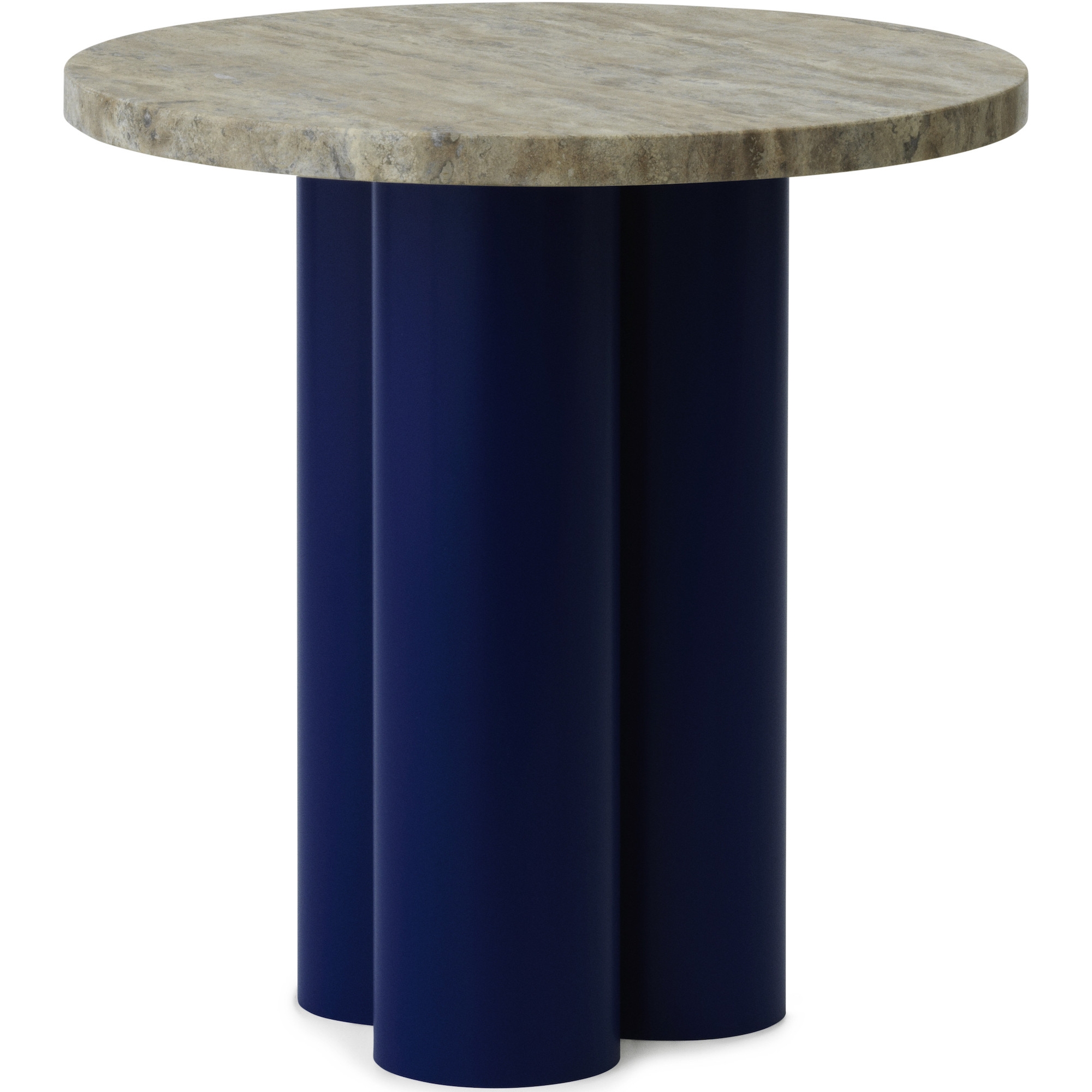 Table Dit – Structure Bright Blue + Plateau Travertine Silver - Normann Copenhagen