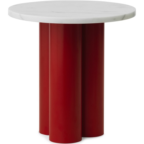 Dit Table – Bright Red Frame + White Carrara Tabletop - Normann Copenhagen