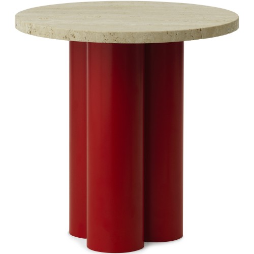 Table Dit – Structure Bright Red + Plateau Travertine Light - Normann Copenhagen