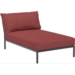 EPUISE – Canapé Level 2 – Chaise longue – Scarlet Heritage + Base Gris foncé - Houe