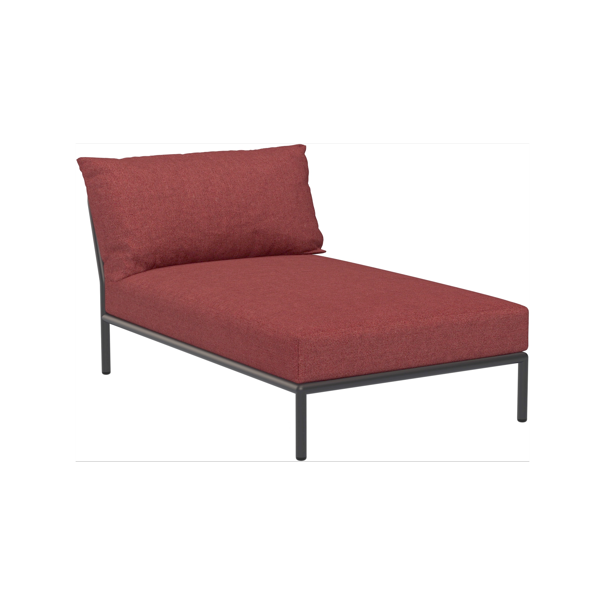 EPUISE – Canapé Level 2 – Chaise longue – Scarlet Heritage + Base Gris foncé - Houe