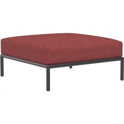 EPUISE – Canapé Level 2 – Ottoman – Scarlet Heritage + Base Gris foncé - Houe