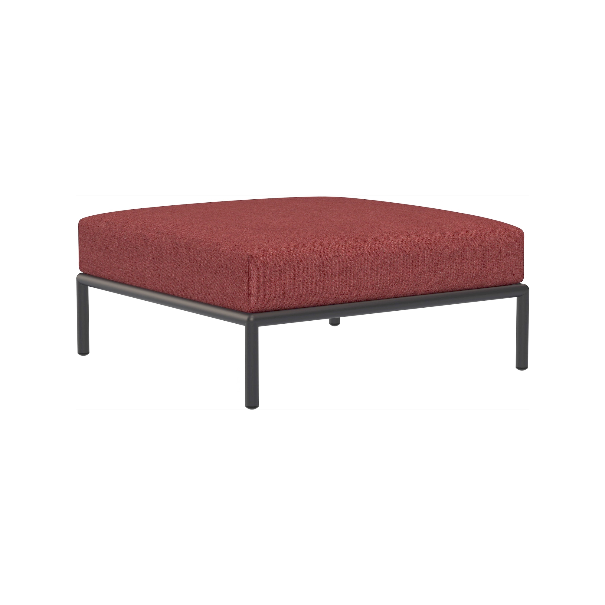 EPUISE – Canapé Level 2 – Ottoman – Scarlet Heritage + Base Gris foncé - Houe