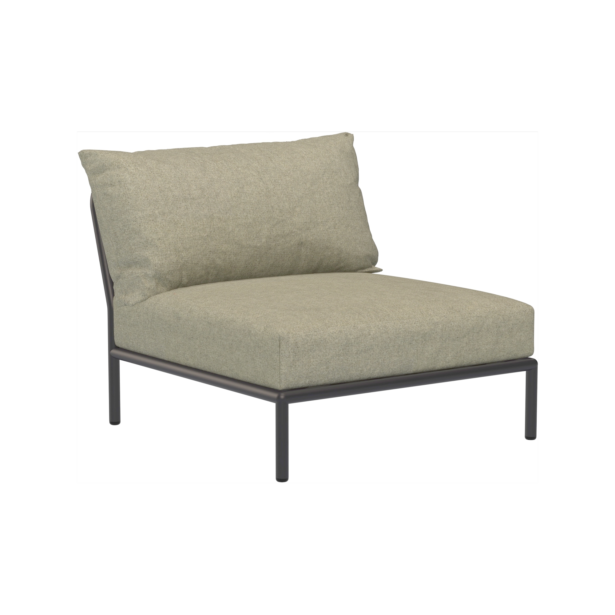 EPUISE – Canapé Level 2 – Fauteuil / module central – Moss Heritage + Base Gris foncé - Houe