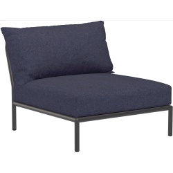 EPUISE – Canapé Level 2 – Fauteuil / module central – Indigo Heritage + Base Gris foncé - Houe