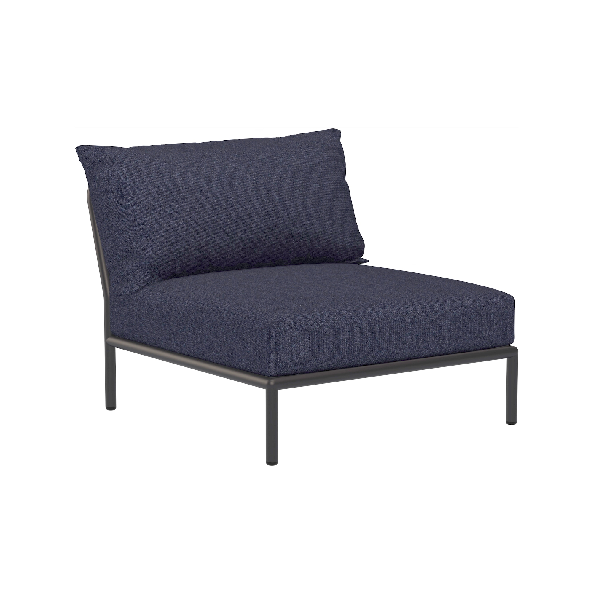 EPUISE – Canapé Level 2 – Fauteuil / module central – Indigo Heritage + Base Gris foncé - Houe