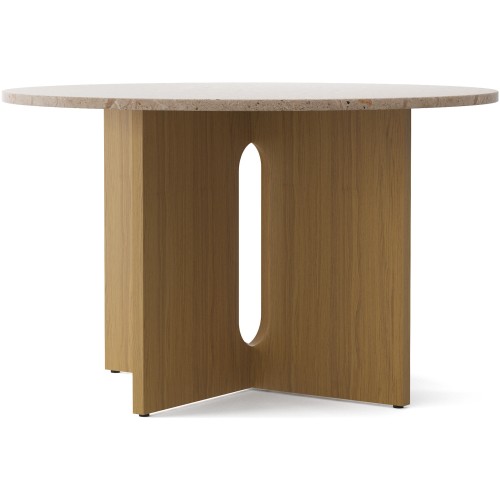 Androgyne round table – Ø120 cm – Natural oak + Kunis breccia stone tabletop - Audo Copenhagen