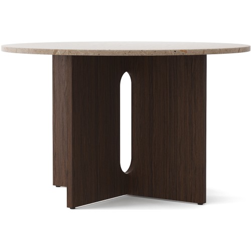 Androgyne round table – Ø120 cm – Dark stained oak + Kunis breccia stone tabletop - Audo Copenhagen