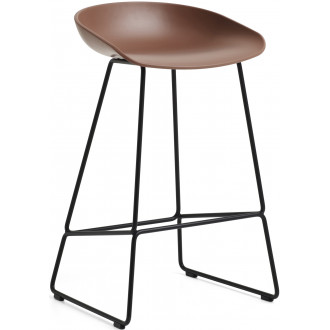 AAS38 Bar Stool soft brick shell + Black base