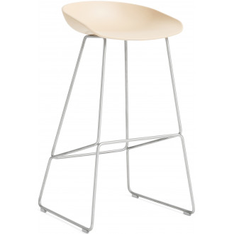 AAS38 Bar Stool Pale Peach shell + Stainless steel base