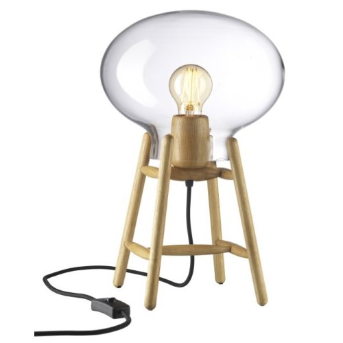 Lampe de table Hiti U4 - Transparent / chêne - FDB Møbler