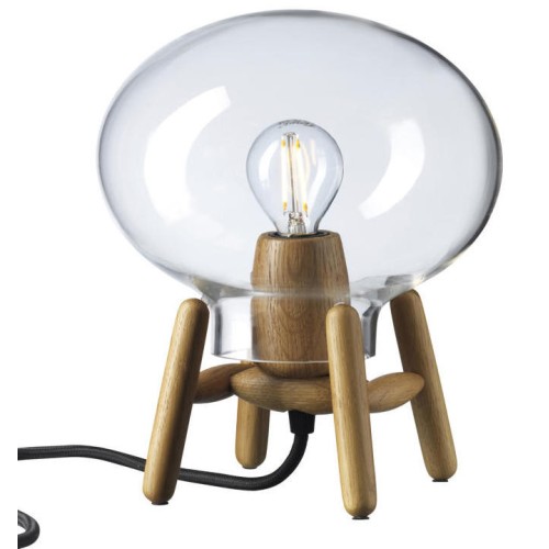 Mini lampe de table Hiti U6 - Transparent / chêne - FDB Møbler