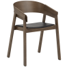 chaise Cover Armchair - chêne teinté brun foncé + assise cuir Refine noir - OFFER