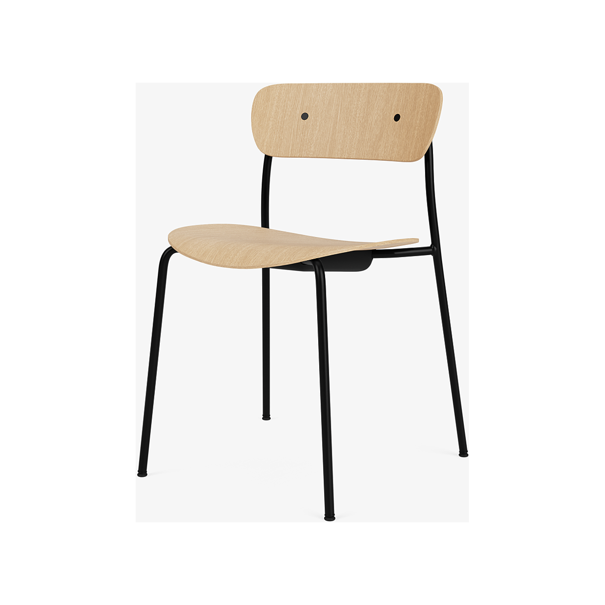 Pavilion AV1 chair – lacquered oak + black fittings + black legs