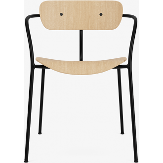 Pavilion AV2 chair – lacquered oak + black fittings + black legs