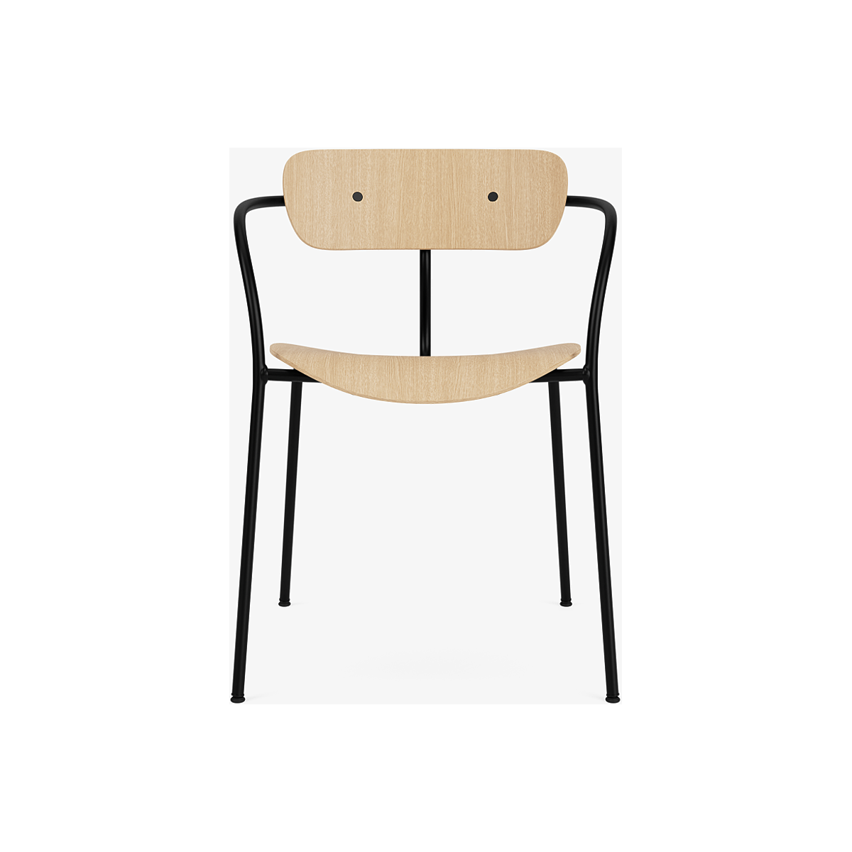 Pavilion AV2 chair – lacquered oak + black fittings + black legs