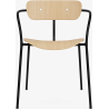 Pavilion AV2 chair – lacquered oak + chrome fittings + black legs - &Tradition